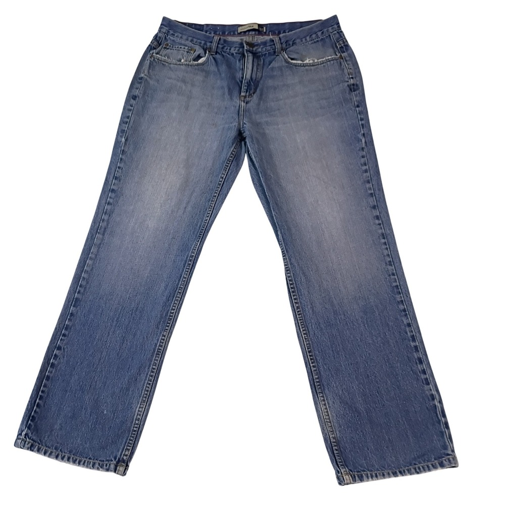 Anchor Blue Y2K Mens 36x32 Straight Leg Jeans Medium Wash‎ Denim Distressed